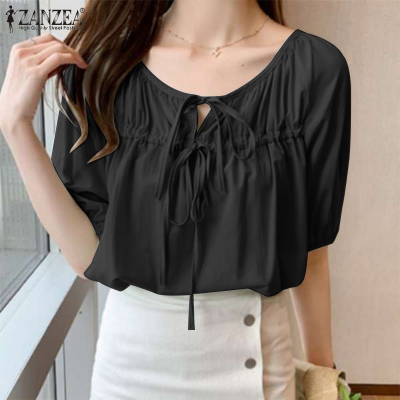 Zanzea Áo Nữ Tay Lửng Cột Dây Thời Trang Hàn Quốc