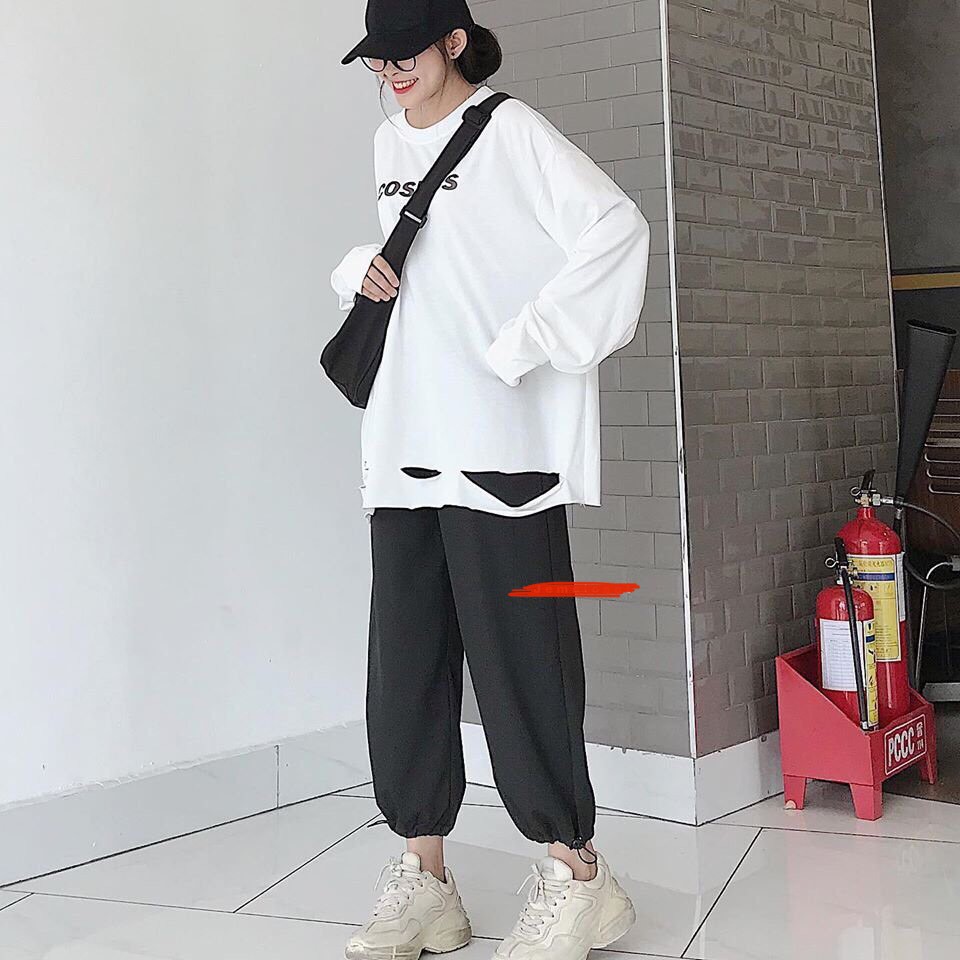 Set đồ nữ áo thun cos cùng quần rút dây eo unisex form rộng cá tính thời trang ulzzang GuZ