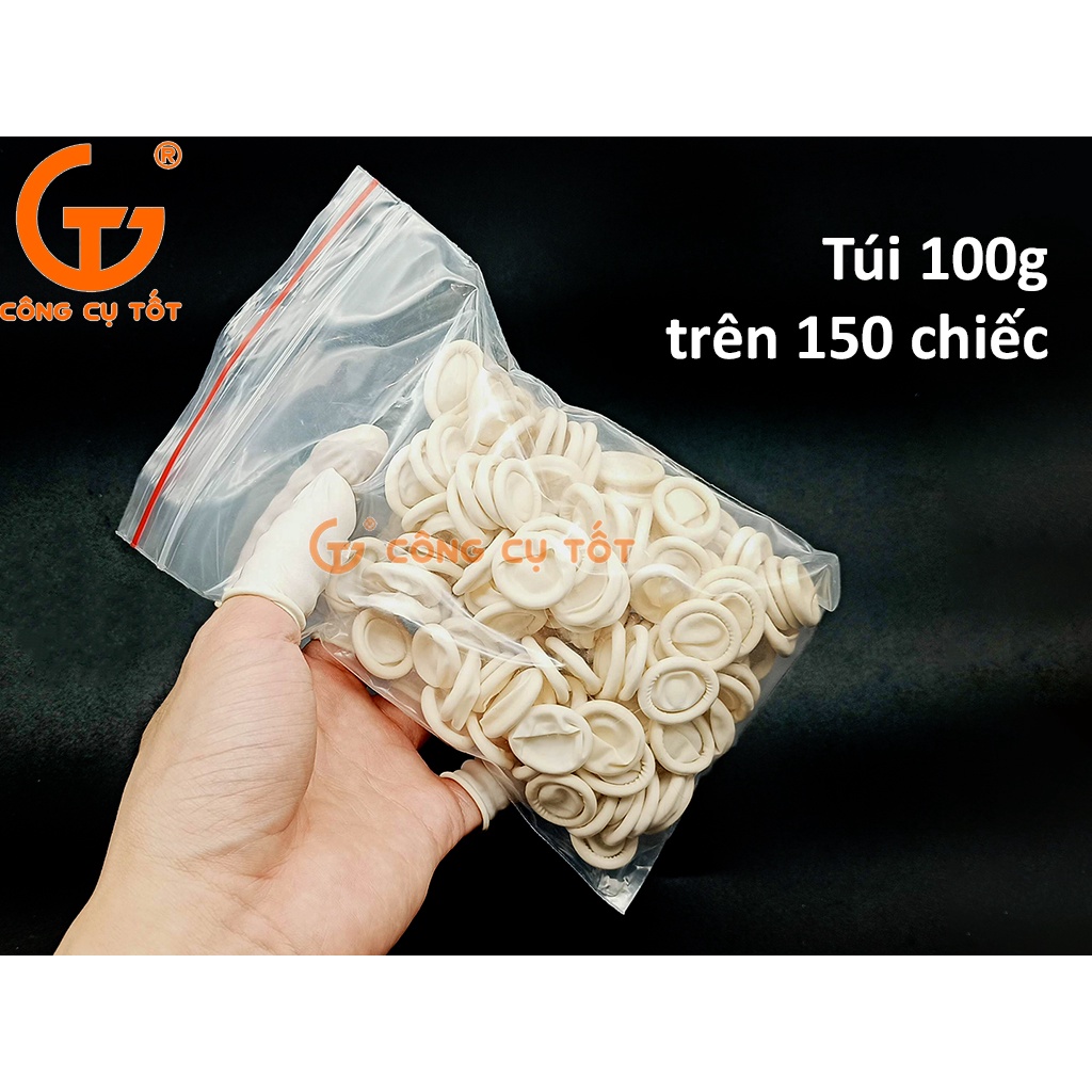 Túi 100g bao ngón tay cao su tối thiểu 150 chiếc