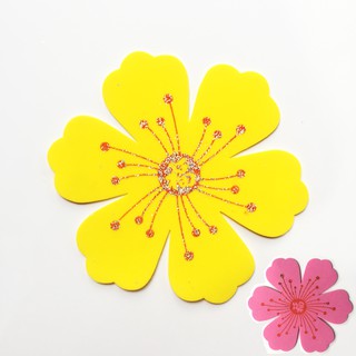 Combo 18 bông hoa Mai hoặc Đào đường kính 4,5cm trang trí Tết