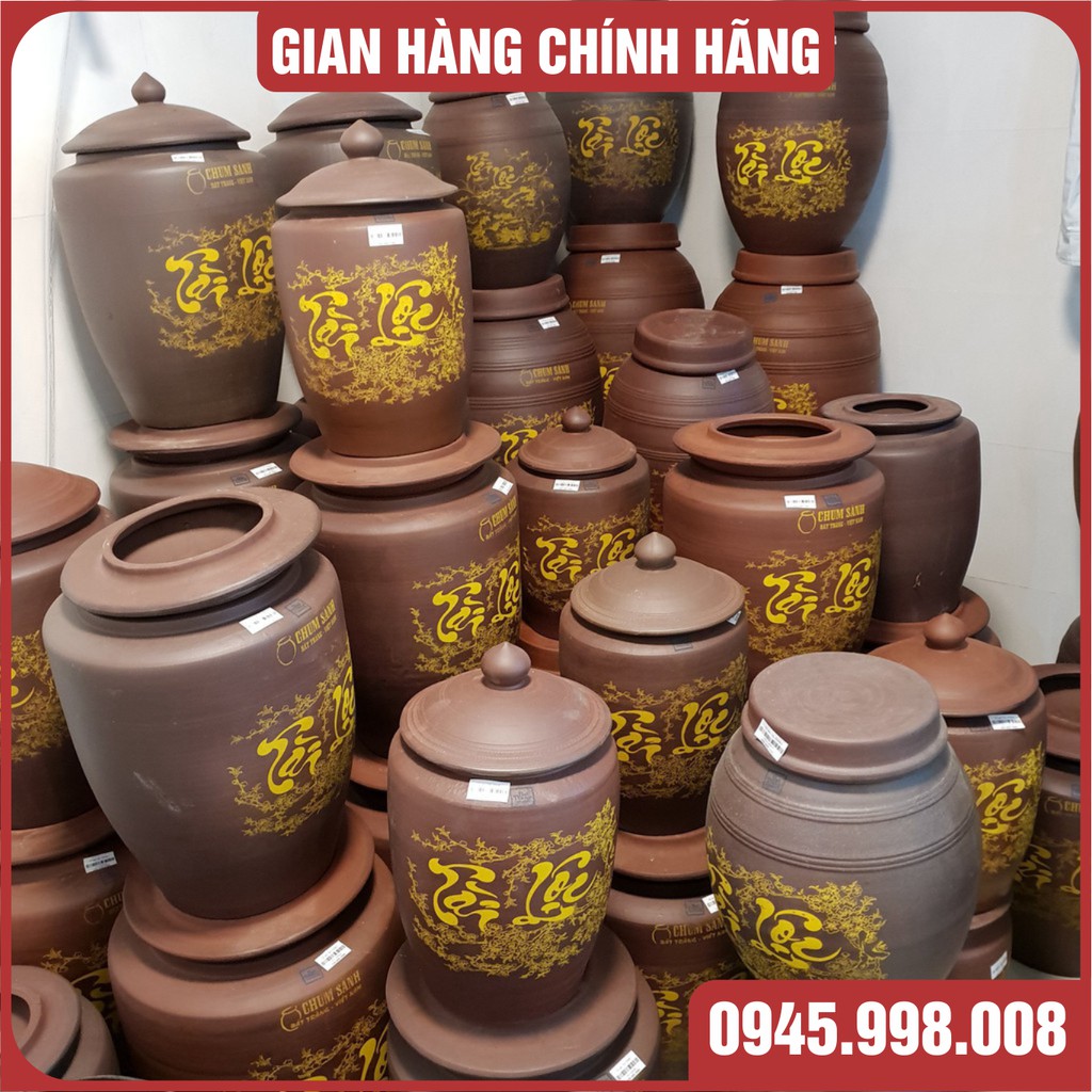 HŨ ĐỰNG GẠO BẰNG GỐM MÀU NÂU GẠCH ĐỎ- HÀNG CAO CẤP GỐM SỨ BÁT TRÀNG ĐẸP CHUẨN THƯƠNG HIỆU - XƯỞNG GỐM VIỆT