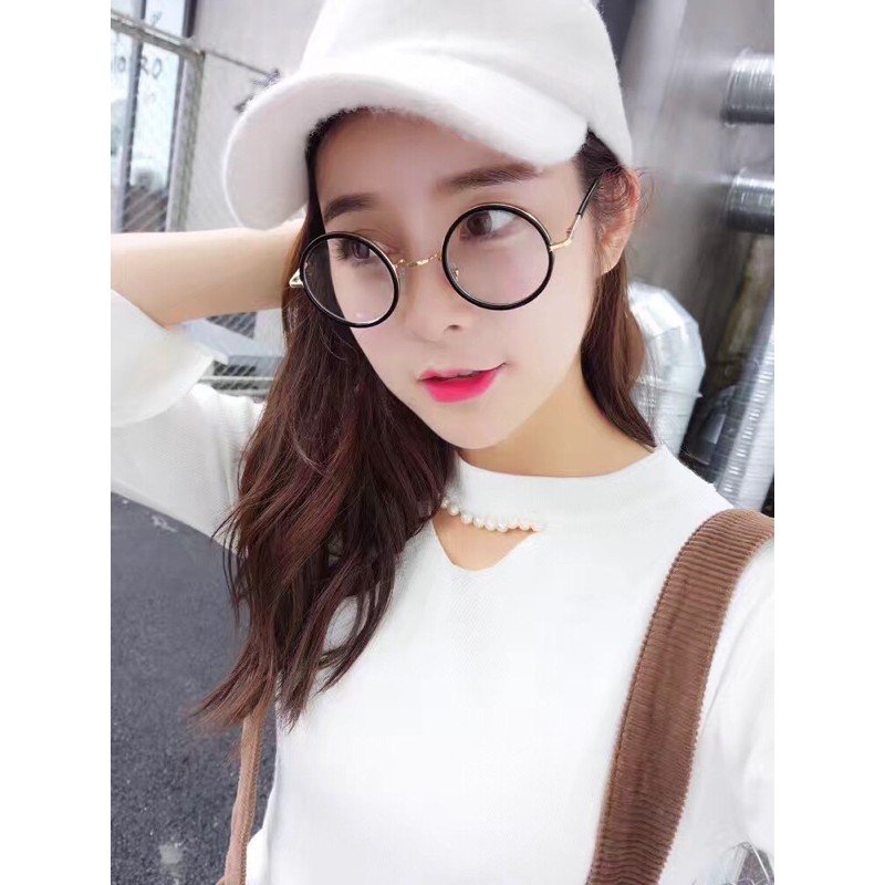 MẮT KÍNH GỌNG CẬN FORM TRÒN TIỂU THƯ KIM LOẠI CÓ VIỀN 557 DỄ THƯƠNG | BigBuy360 - bigbuy360.vn