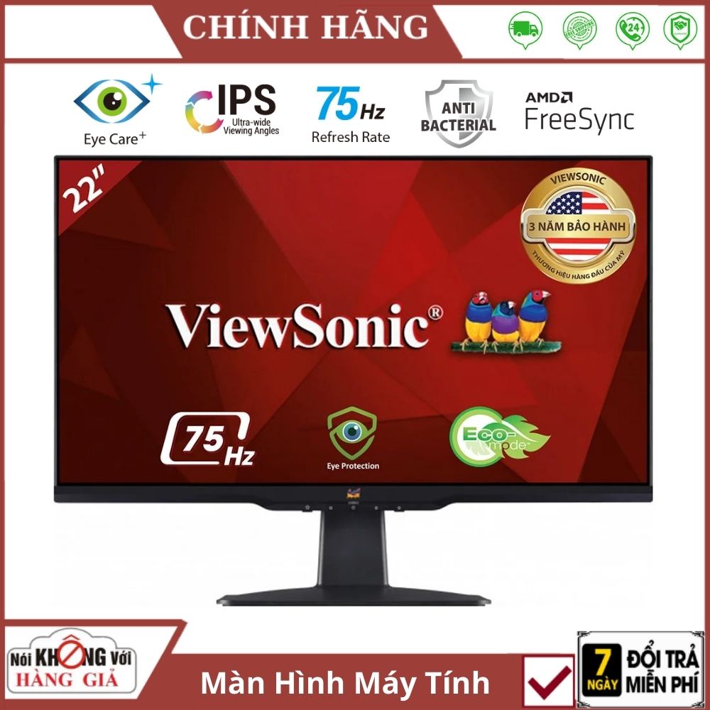 Màn hình Viewsonic VA2201-H 22 Inch 75Hz IPS FHD Tràn viền VGA HDMI công nghệ bảo vệ mắt khỏi ánh sáng xanh