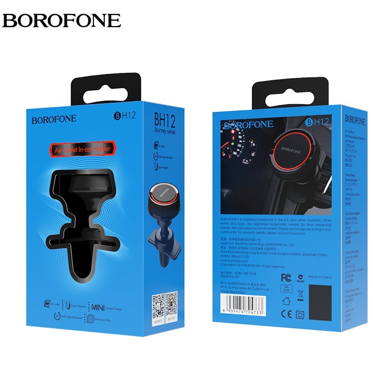 CHÍNH HÃNG  BOROFONE - Giá Đỡ kẹp Điện Thoại Trên Xe Hơi ô tô BH12