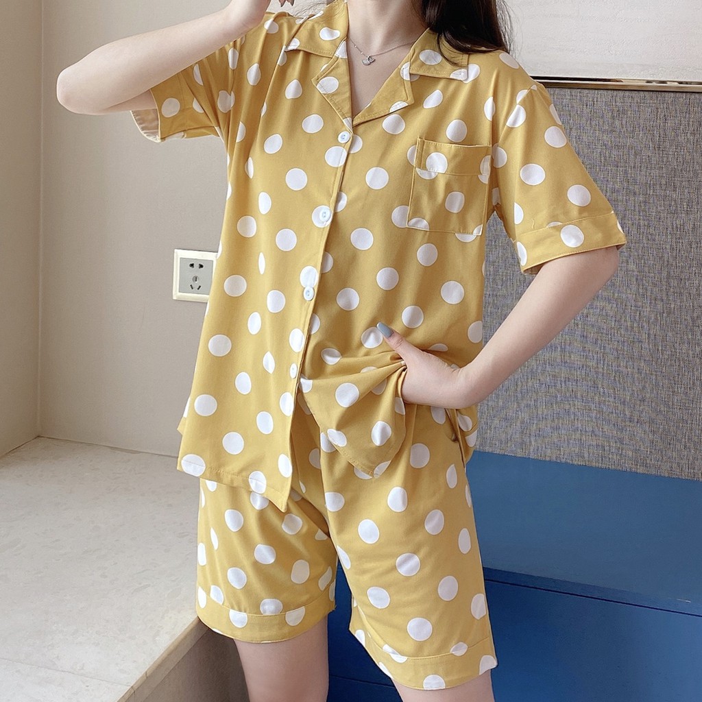 Pijama mặc ở nhà, Bộ Ngủ Nữ cotton ngắn tay nhiều màu CCCP06