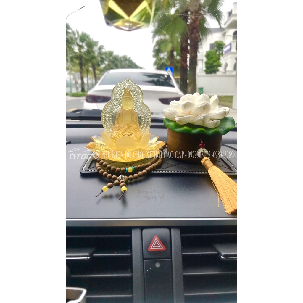 Tượng Phật Bà Quan Âm Ngọc Lưu Ly Trang Trí Ô Tô