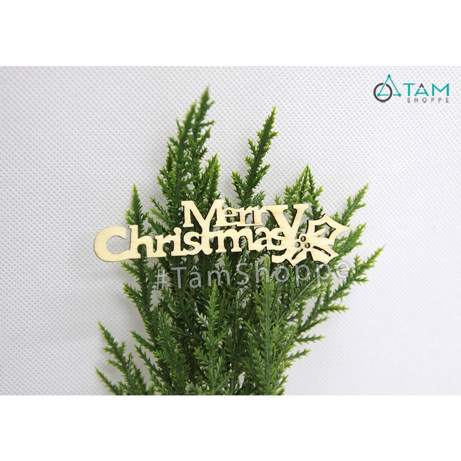 Set 5 chữ merry christmas bằng gỗ mini BTCNOEL-40 TAN