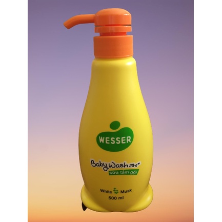 Sữa tắm gội cho bé Wesser 2 in1 chai 500ml hương xạ, hổ phách và hương phấn(mẫu mới)