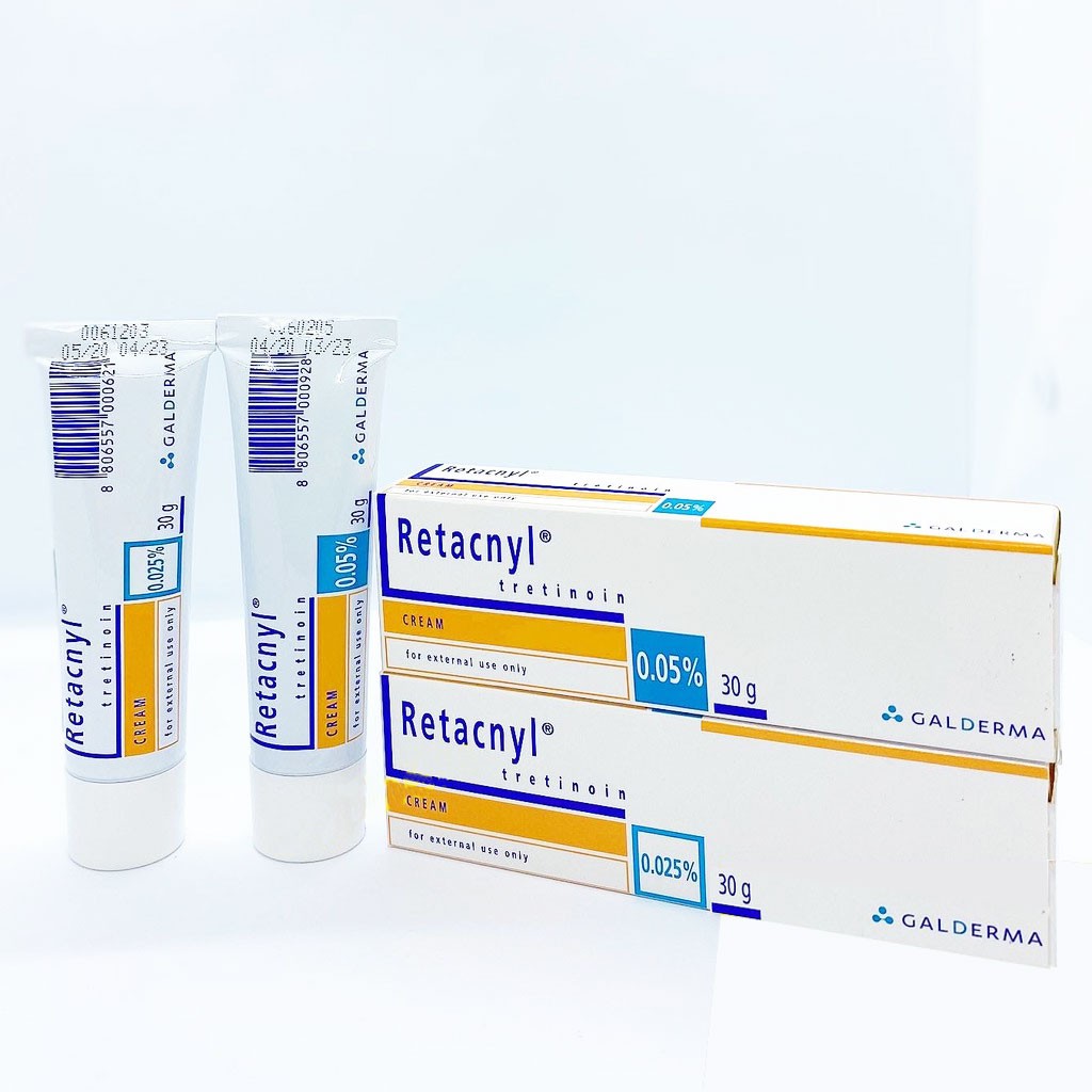 Kem Tretinoin Retacnyl Cream 0.025%-0.05% Hỗ Trợ Giảm Mụn Trẻ Hóa Da 30g