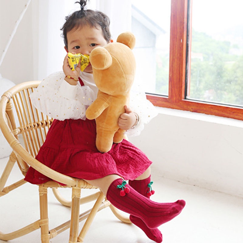 Vớ Cotton Dài Mềm Mại Họa Tiết Hoạt Hình Xinh Xắn Cho Bé