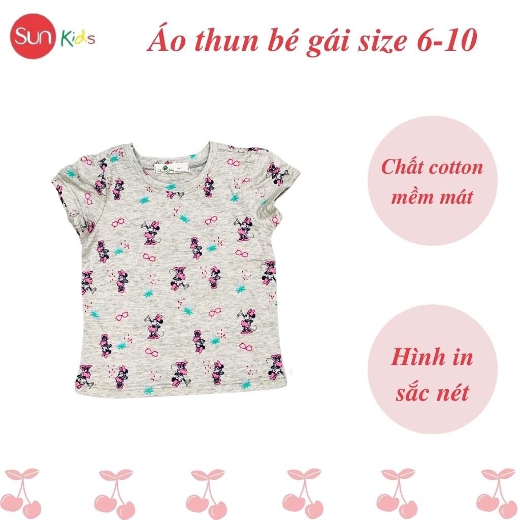 Áo thun cho bé gái, áo phông bé gái chất cotton mềm mát, size 6 - 10 tuổi - SUNKIDS