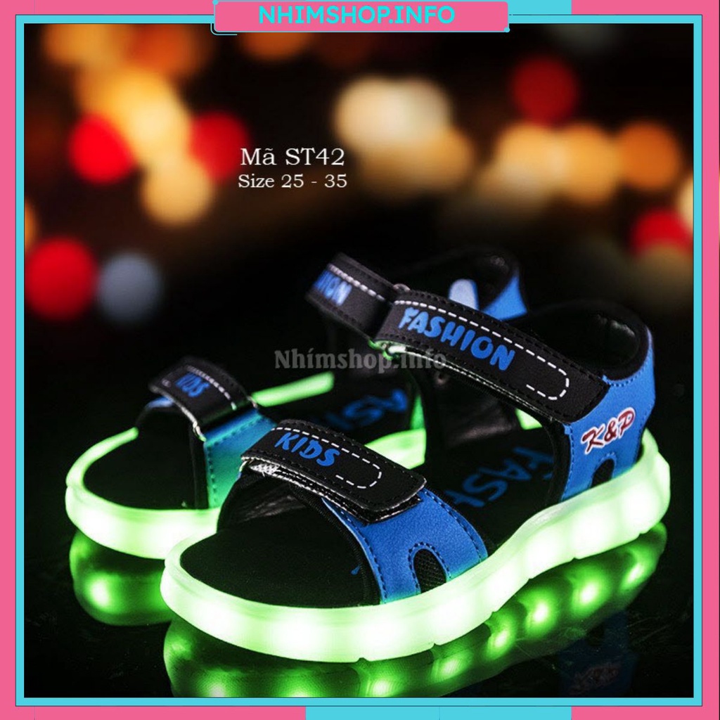 Giày sandal có đèn LED - Giày sandal phát sáng sạc USB thông minh độc lạ full size cho bé 3 - 12 tuổi ST42