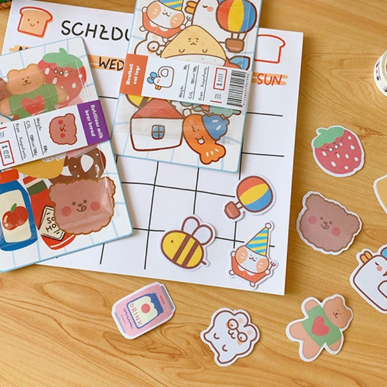 Sticker Hoạt Hình Siêu Đáng Yêu Dán Trang Trí Bàn Học, Khay Đựng Mỹ Phẩm - Winsum.decor