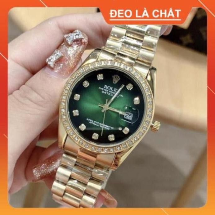 [Free Sip]  [Siêu Phẩm]  Đồng hồ nam rolex dây kim loại viền đính đá hoàn hảo - Đồng hồ Rolex Việt Nam