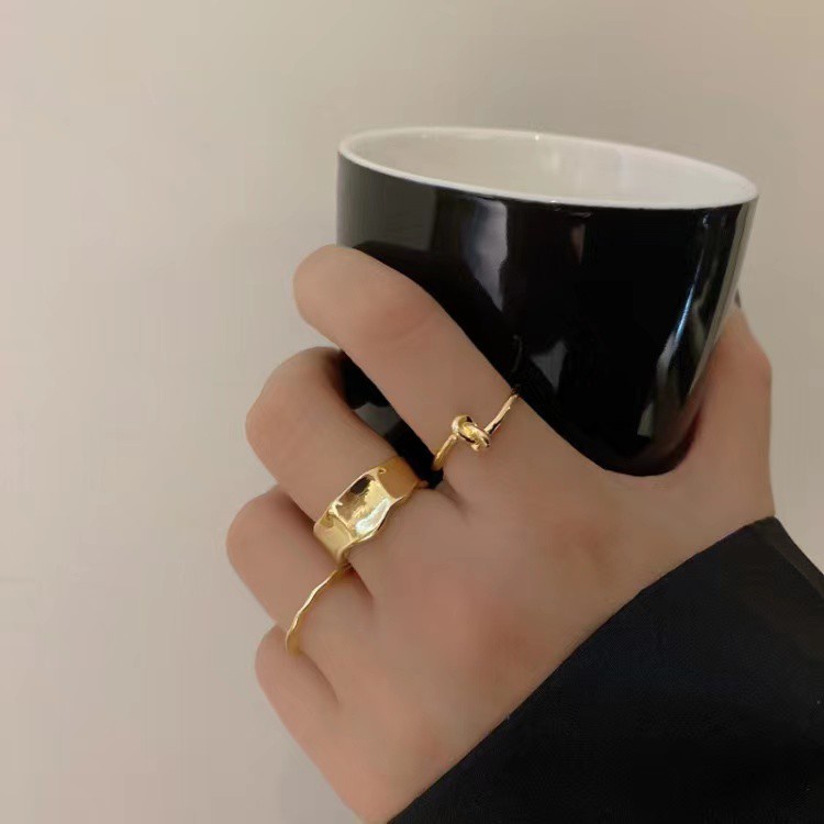 Bộ Ba Nhẫn Kim Loại Thời Trang Cá Tính