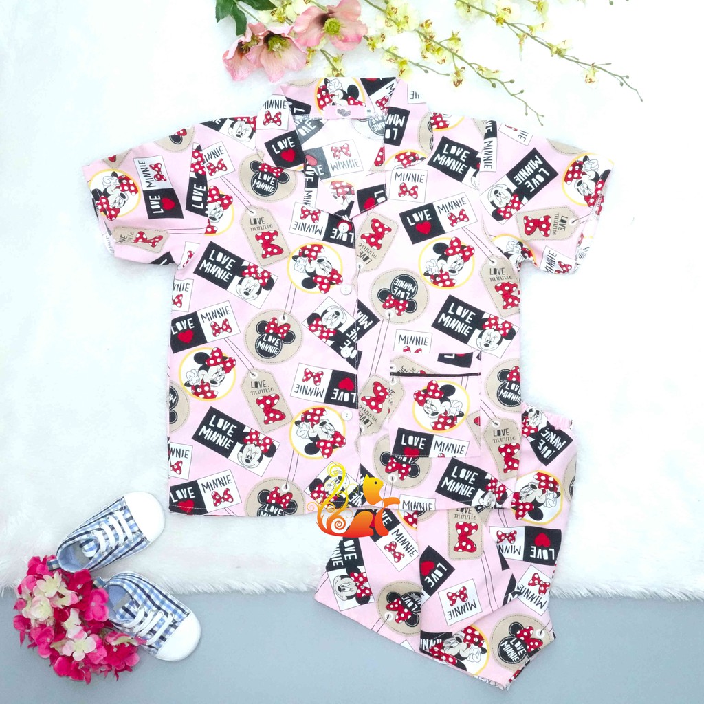 Đồ Bộ Mặc Nhà &quot;Mít Ki nơ bi&quot; Pijama Kate Thái - Cho Bé 16kg - 38kg.