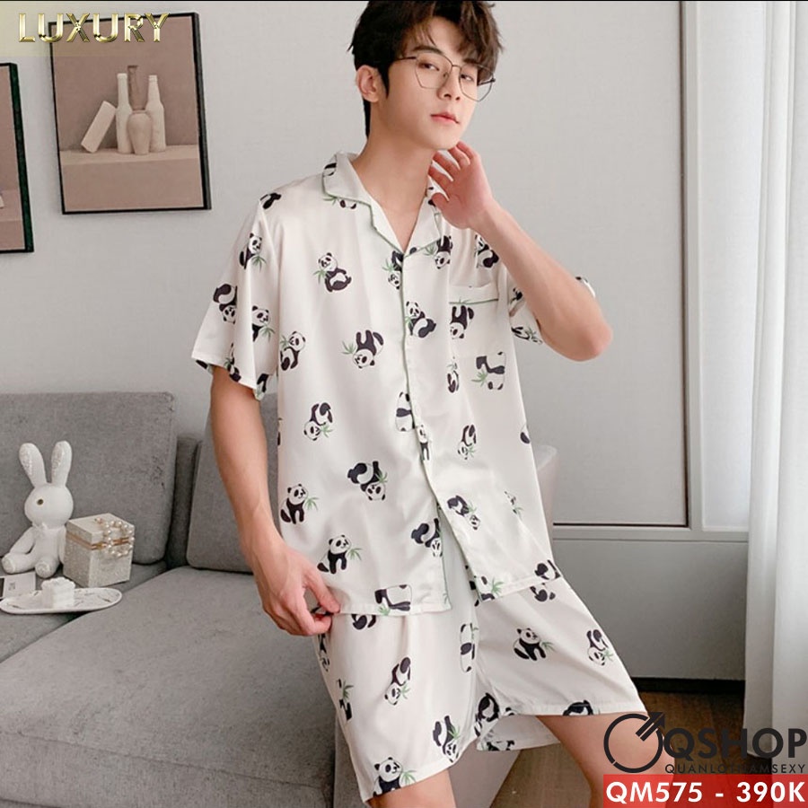 Bộ đồ pijama nam luxury quần ngắn, tay ngắn QSHOP QM575 - QM576 - QM577- QM578 - QM579