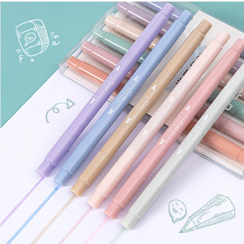 Bút dạ quang - Highlight - set 6 bút - dấu dòng - Bút đánh dấu cute học sinh - văn phòng - MIYABI STORE