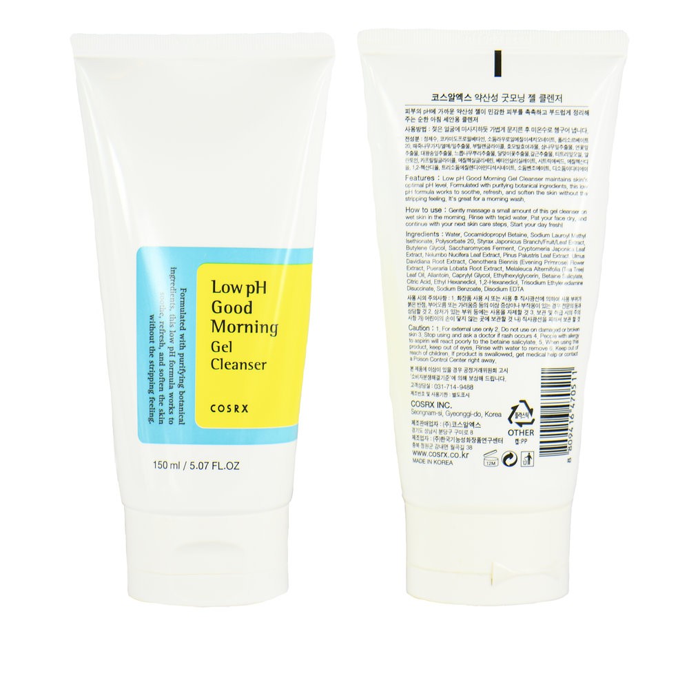 Sữa Rửa Mặt Dạng Gel Cho Da Dầu Mụn, Nhạy Cảm Cosrx Low pH Good Morning Gel Cleanser 150ml _ Cosrx Chính Hãng