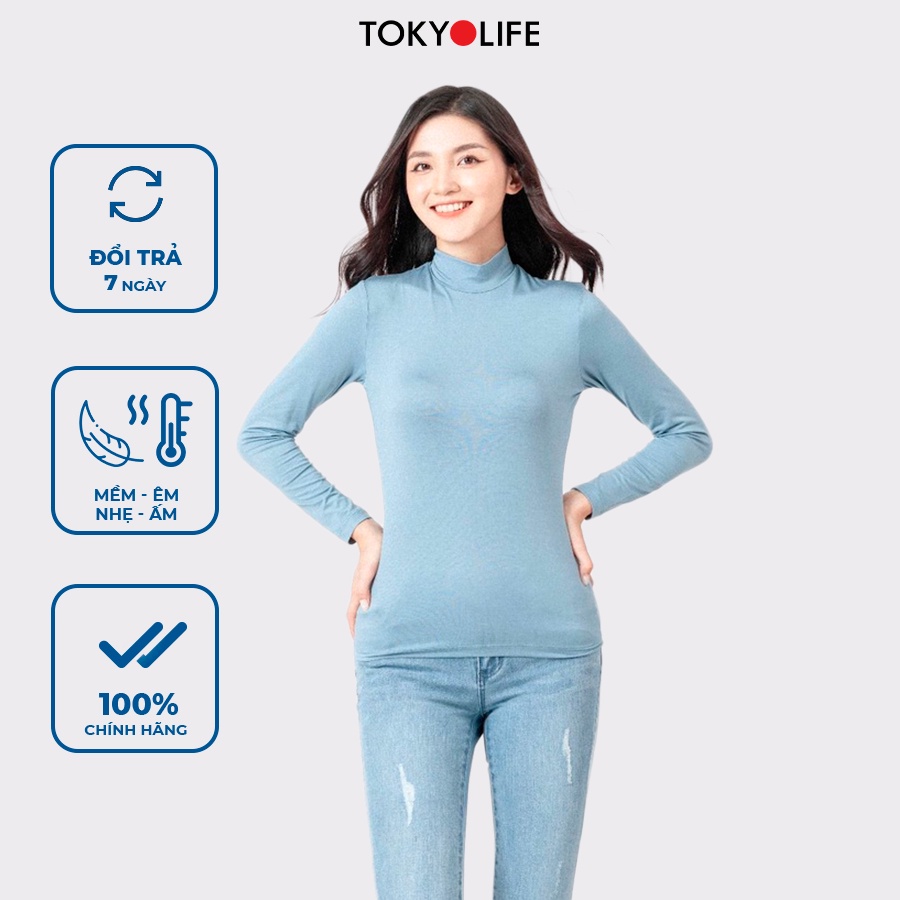 Áo giữ nhiệt NỮ WM Air cổ lọ co giãn 4 chiều, giữ ấm TOKYOLIFE G9SMT025L