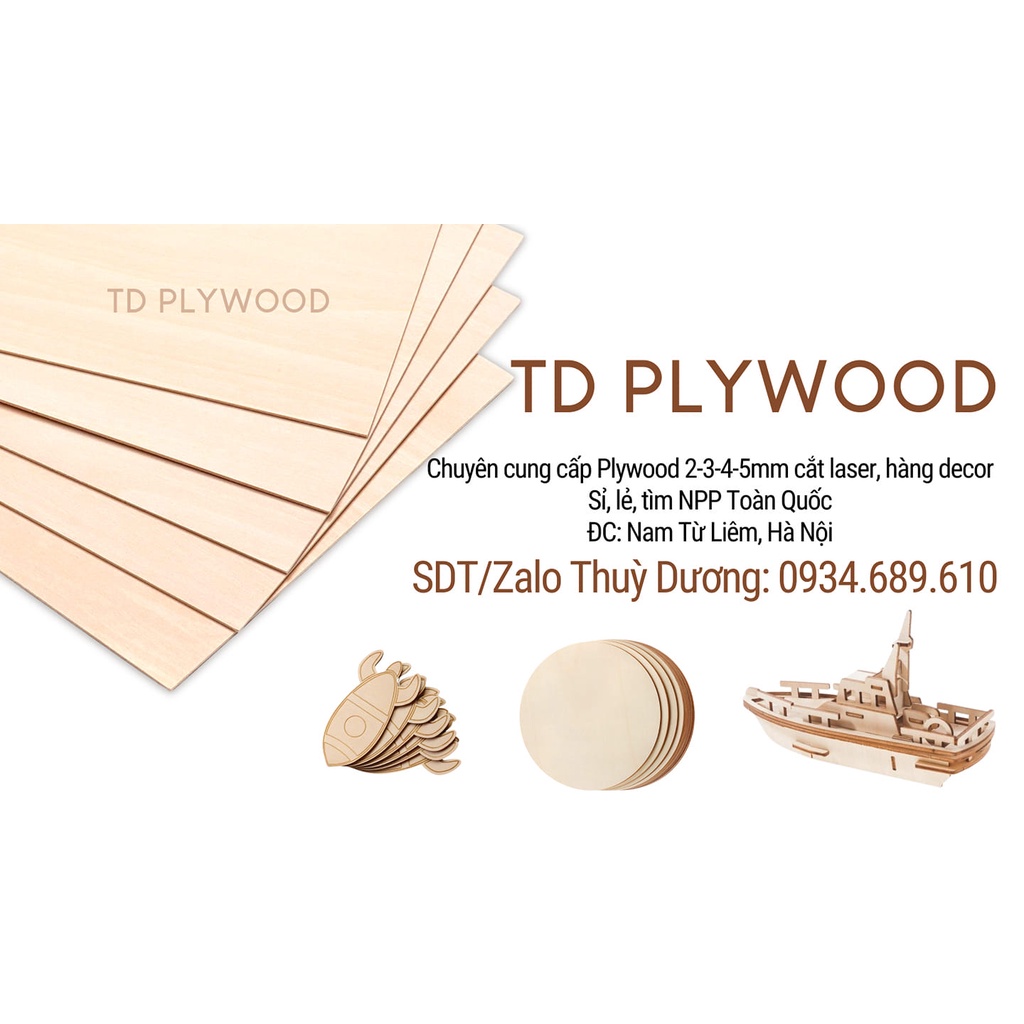 Gỗ Ép Nhập Khẩu Plywood - Tấm Ván Gỗ Ép Gỗ Dán - Tấm Ván Ep Cắt Khắc Laser Cnc Đẹp Dùng Làm Mô Hình Gỗ 3D