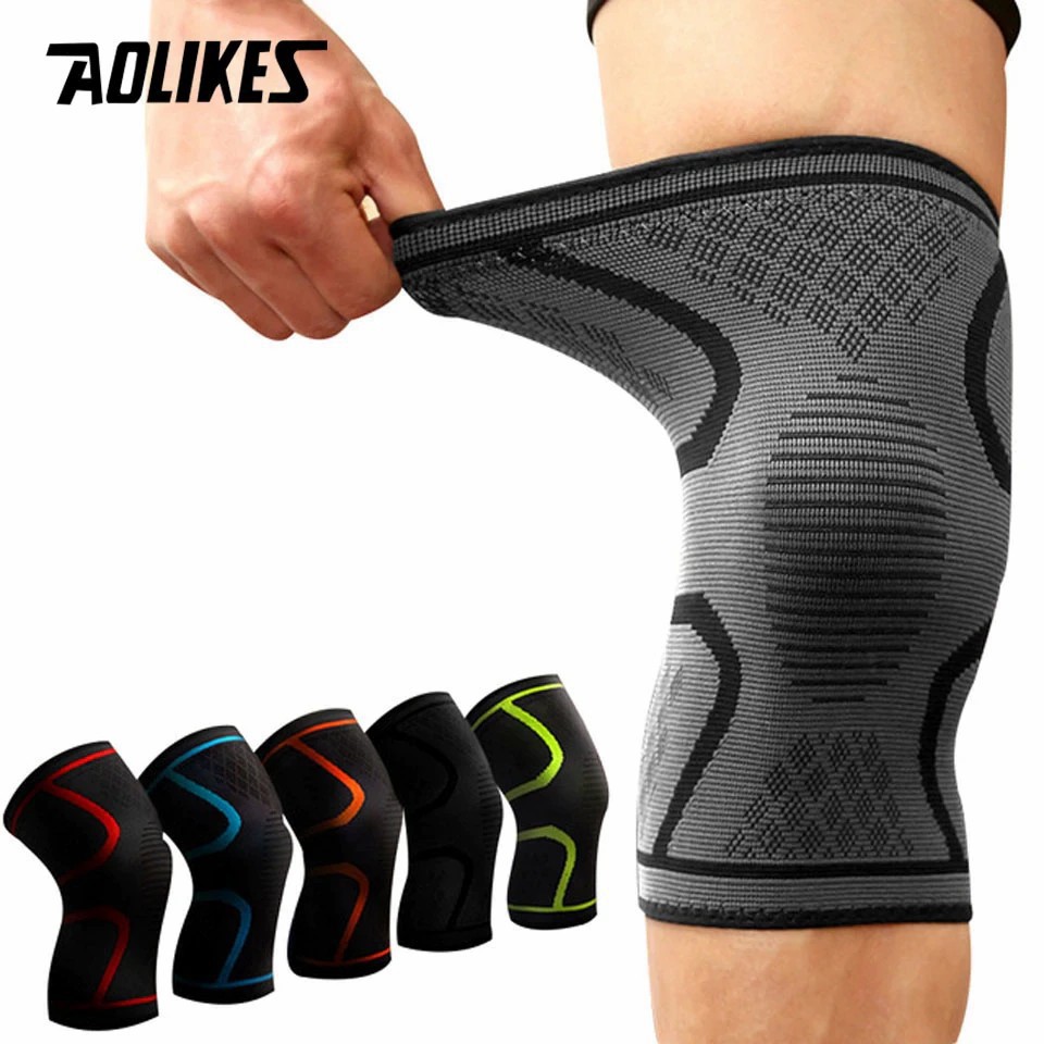 Băng Bảo Vệ Đầu Gối Đàn Hồi, Thoáng Khí Khi Tập Thể Thao, Gym Aolikes Chính Hãng