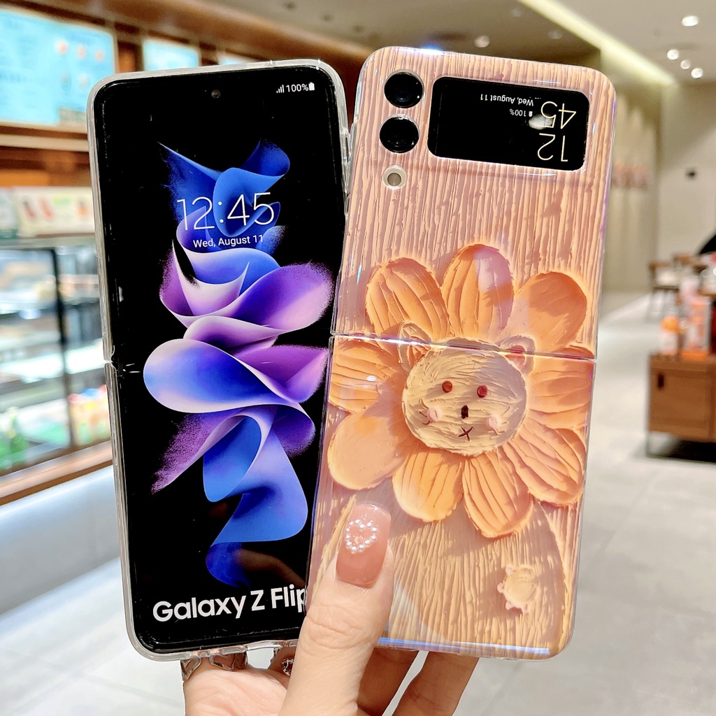 Thời Trang Ốp Điện Thoại imd silicone Hình Hoa Cho samsung galaxy z flip 4 z flip 3 zflip5 zflip4 zflip3