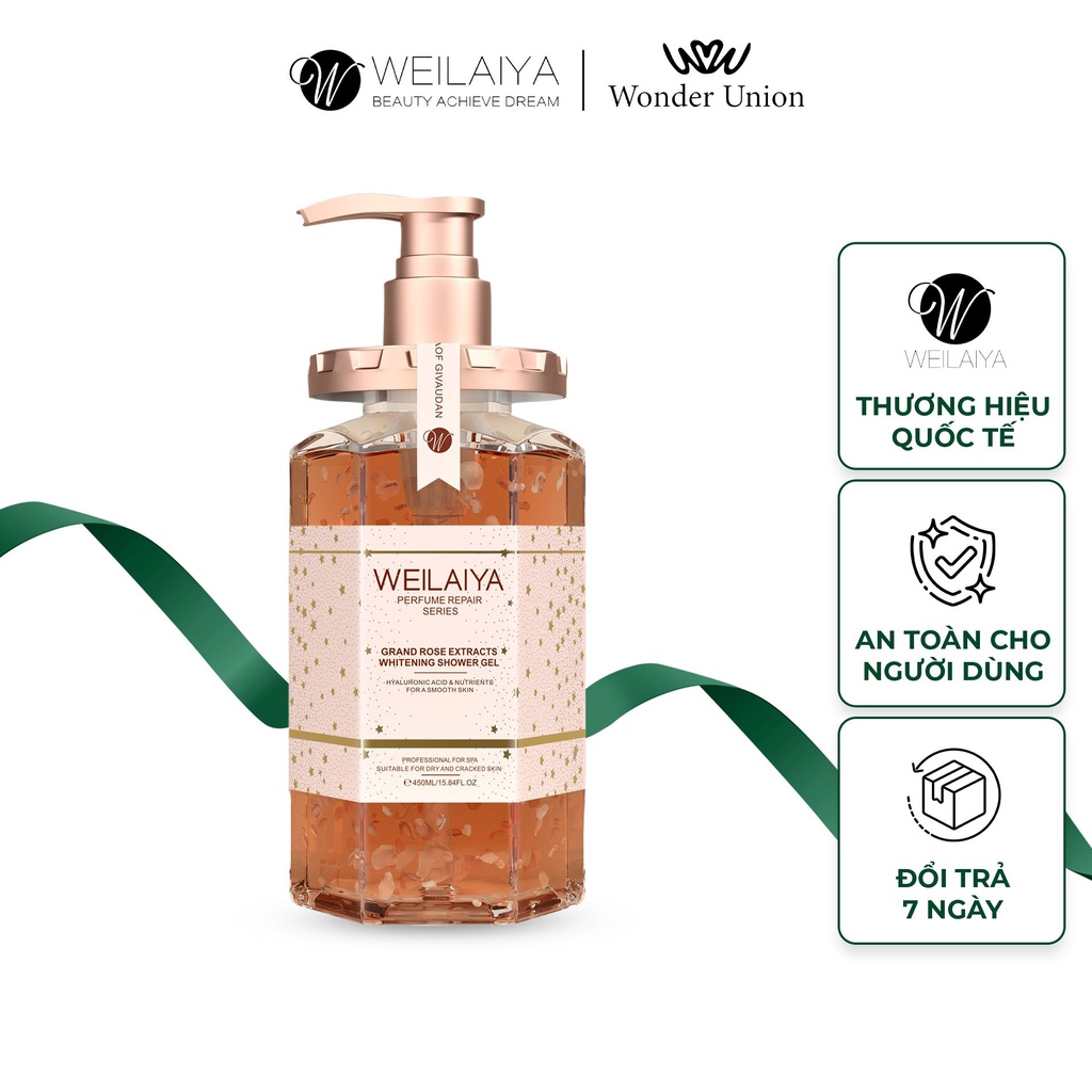 Sữa tắm trắng da cánh hoa hồng Damask Weilaiya Grand Rose Extracts Whitening Shower Gel 450ml