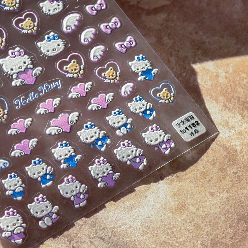 Miếng Dán Trang Trí Móng Tay Hình Mèo Melody 3D Thời Trang