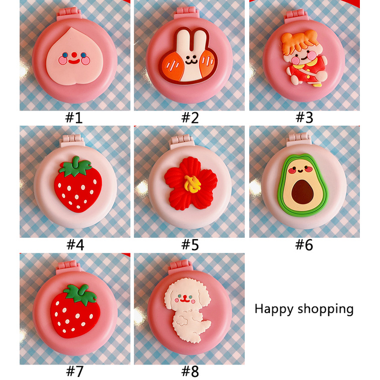 Gương trang điểm mini hình hoạt hình dễ thương đa năng