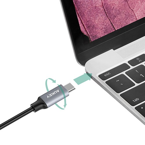 Bộ Cáp Sạc Type C Aukey CB-CMD2 Siêu Bền Tốc Độ 5Gbps - Hàng Chính Hãng