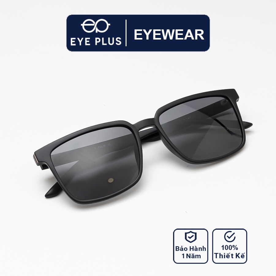 Kính râm nam thời trang EYE PLUS dáng vuông mắt xanh KRRM-6199