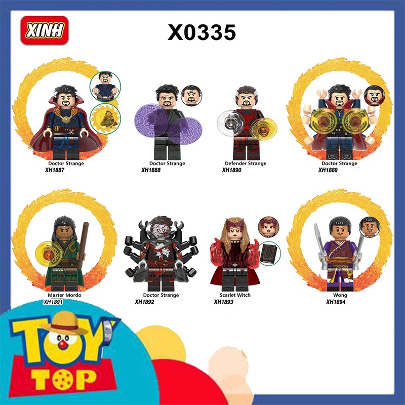 Đồ chơi lắp ráp mini phù thủy tối thượng Doctor Strange trong đa vũ trụ xếp hình Marvel X0335