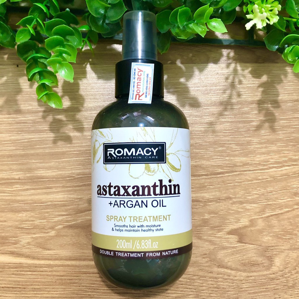 Xịt dưỡng phục hồi tóc hư tổn ROMACY ASTAXANTHIN Argan Oil Spray Treatment 200ml