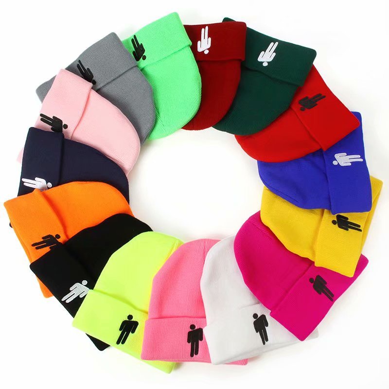 Mũ dệt kim LINJW vải cotton thêu họa tiết hoạt hình thời trang unisex 2021