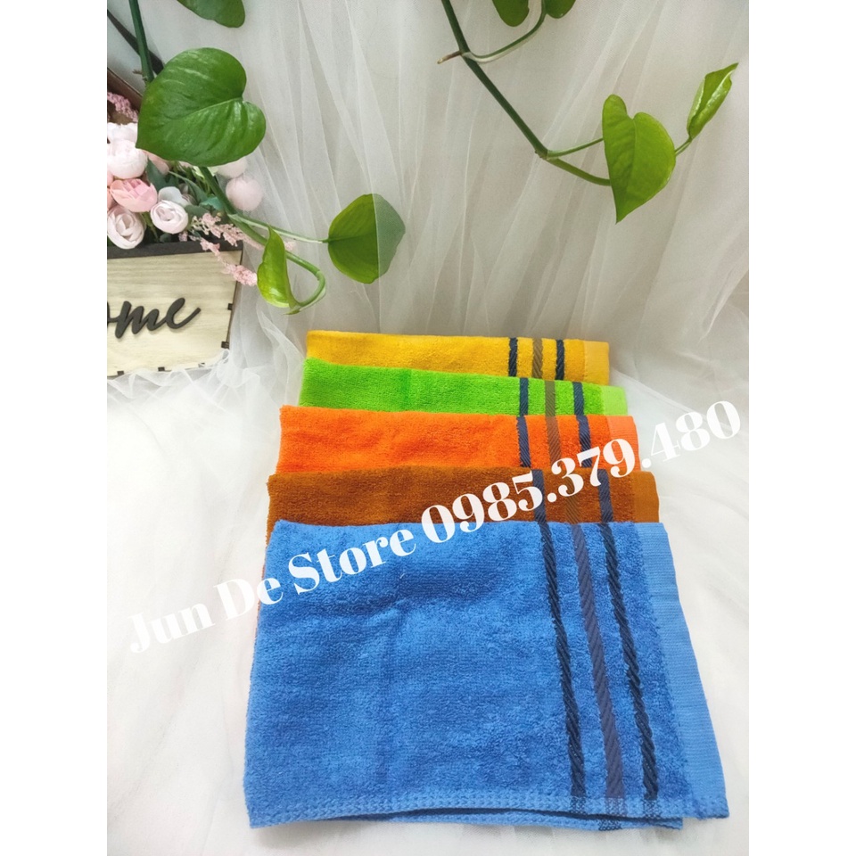 Khăn mặt 3 dòng kẻ 30x50 ♥️ SIÊU RẺ ♥️ Khăn cotton nhẹ, màu sắc đẹp, thấm hút nước, nhanh khô