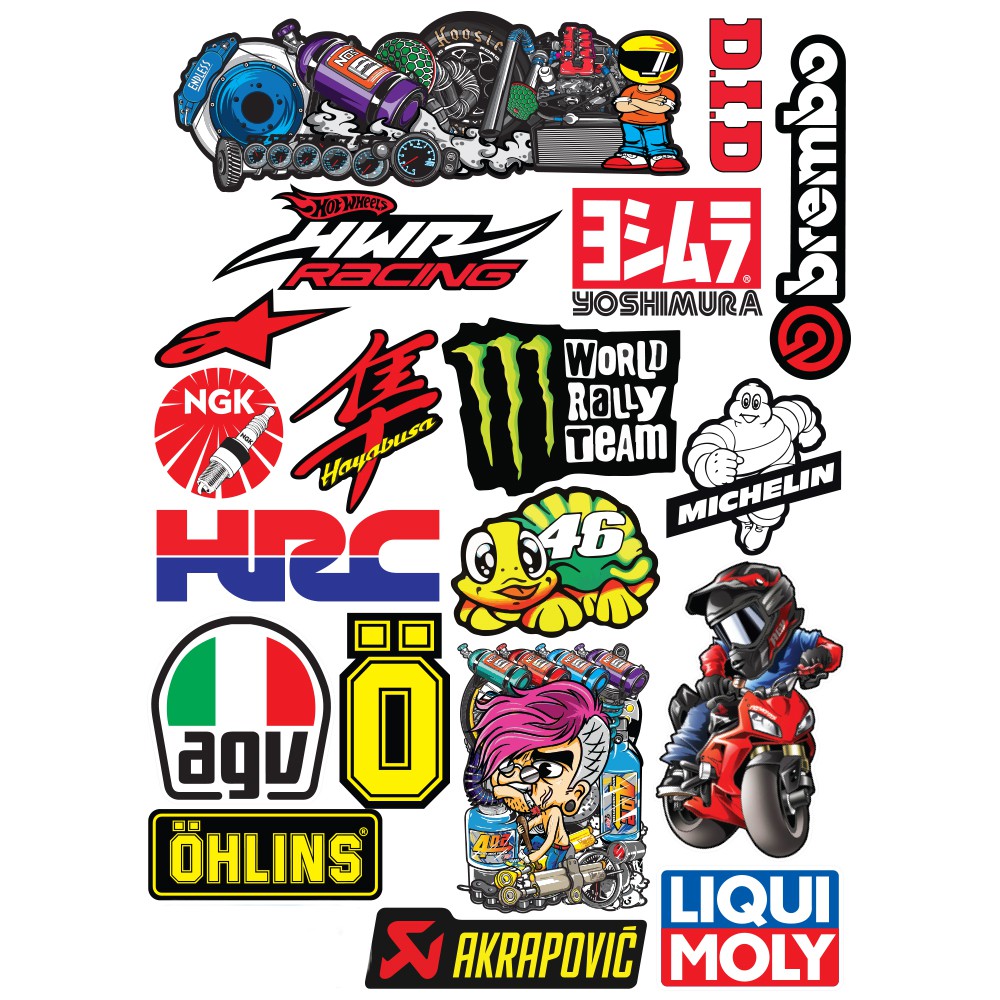 Bộ Tem Logo Dán Xe Máy - Sticker Dán Xe