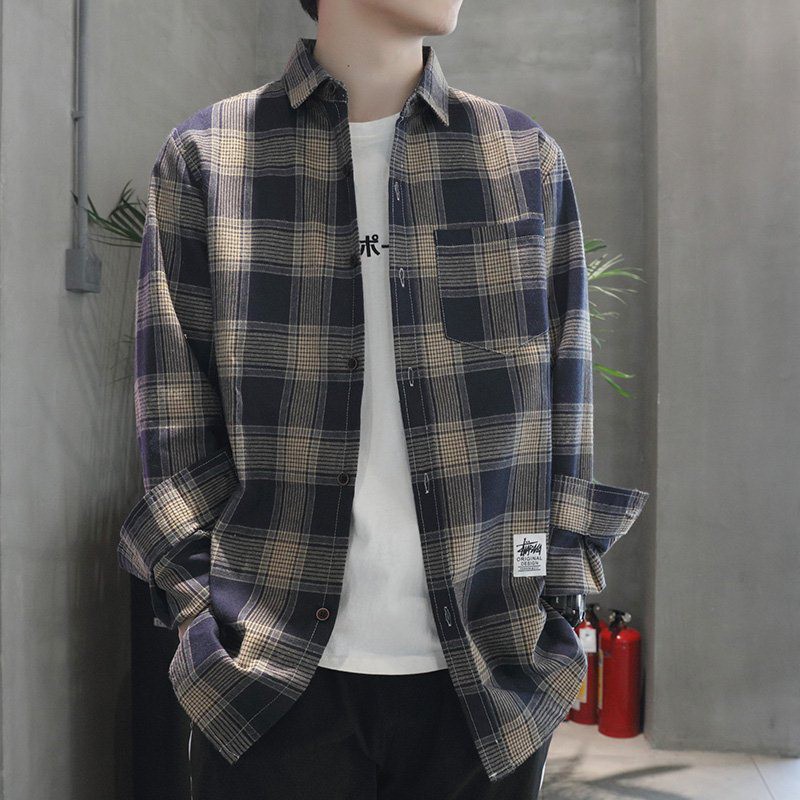 Áo sơ mi nam kẻ caro dài tay ulzzang fom rộng hàng độc 100% chất cotton siêu thấm mồ hôi