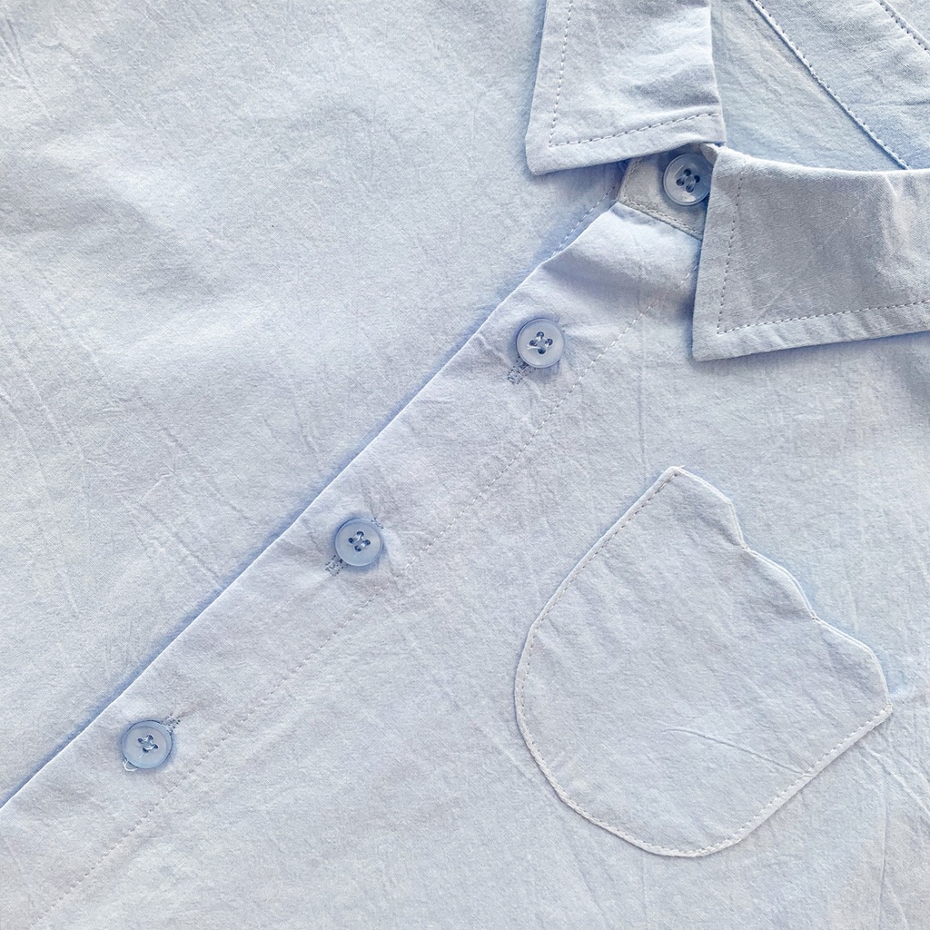 Áo sơ mi ngắn tay dáng rộng phong cách đơn giản màu hè dành cho em bé