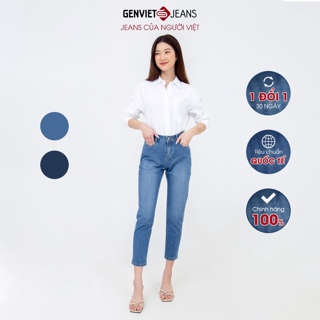Quần Jeans Nữ Trơn Dáng Ôm Skinny Chất Bò Mềm Cao Cấp Basic GENVIET DQ107J2102