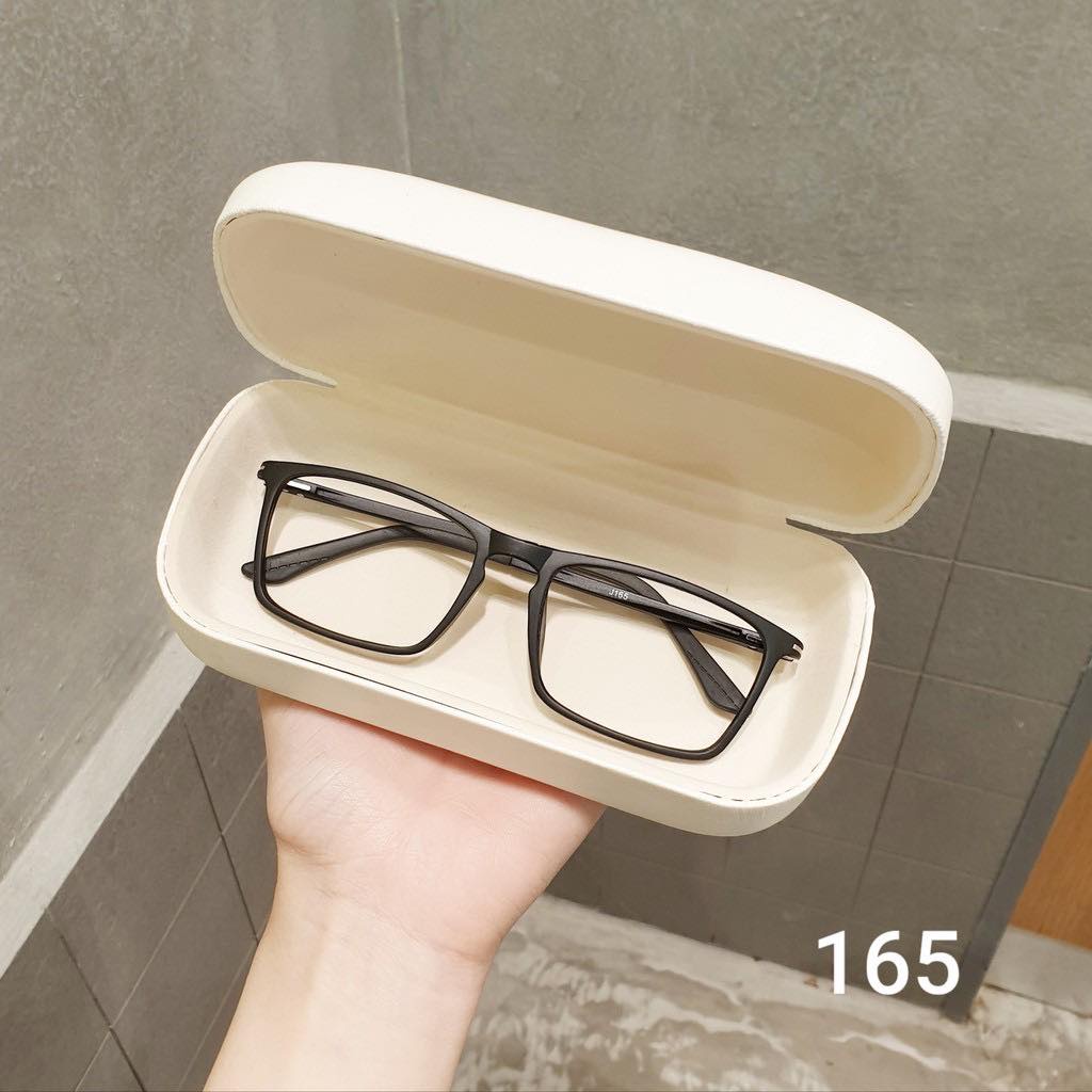 Gọng kính cận nam nữ dẻo dáng vuông bunny 165 đen nhám lắp cận theo yêu cầu
