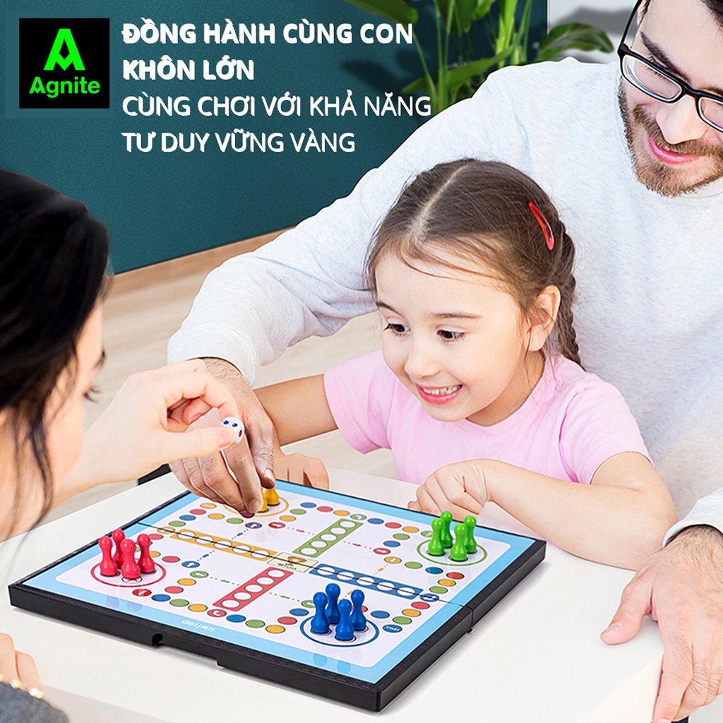 Bộ cờ cá ngựa nam châm Agnite cỡ 30*30, hàng chính hãng loại đẹp, đồ chơi nhựa cao cấp quân cờ thhiết kế tỉ mỉ  - 6756