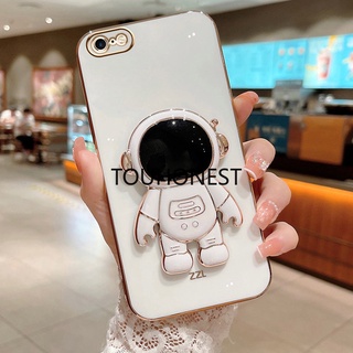 Ốp Điện Thoại Silicon Hình Phi Hành Gia Dễ For iPhone 6 Plus Case iPhone 6S Plus Case iPhone 7 Plus Case iPhone 8 Plus Case iPhone X XS Max Case iPhone 11 Pro Max Case iPhone SE 2020 Casing Luxury Cute Silicone 3D Astronaut Stand Phone Cover Case