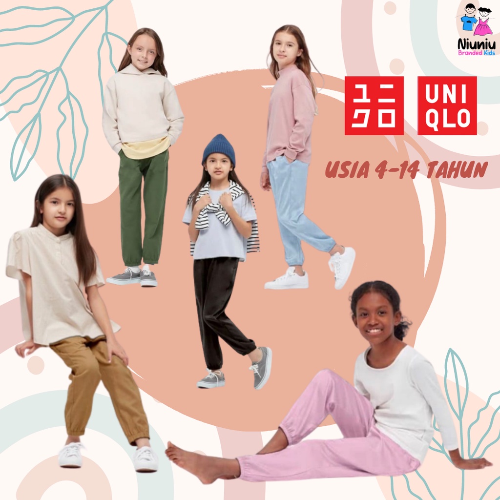Quần Jogger Uniqlo Joger Dài Màu Trơn Cho Bé Gái 4 5 6 7 8 9 10 11 12 13 14 Tuổi