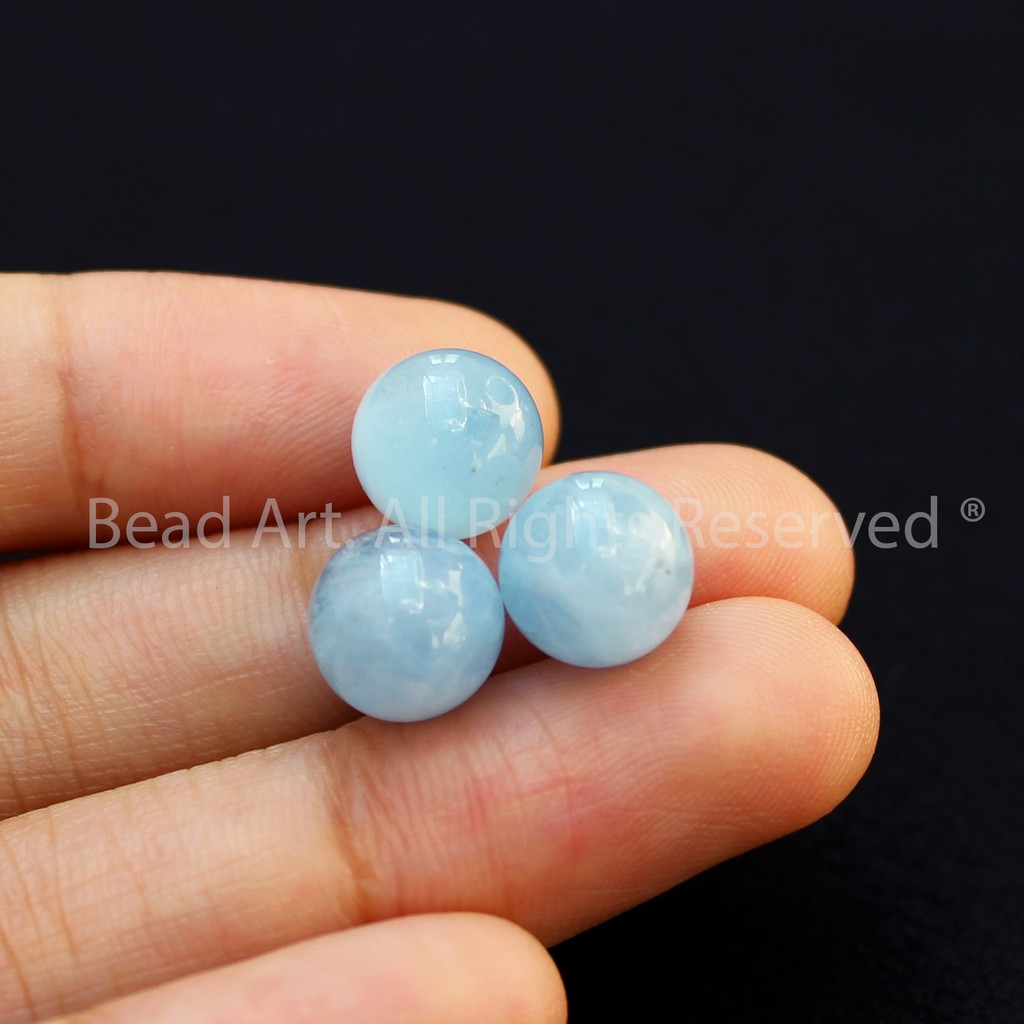 [1 Hạt] 8.5mm Aqua Hải Lam Ngoc Xanh Biển, Vòng Tay Phong Thuỷ (AAA), Hợp Mệnh Thuỷ, Mộc S44 - Bead Art