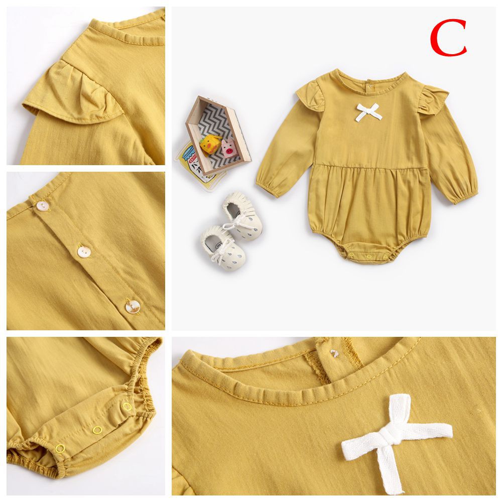 Bộ Đồ Liền Thân Sanlutoz Vải Cotton Thiết Kế Tay Dài 4 Màu Tùy Chọn Dành Cho Bé Gái Sơ Sinh