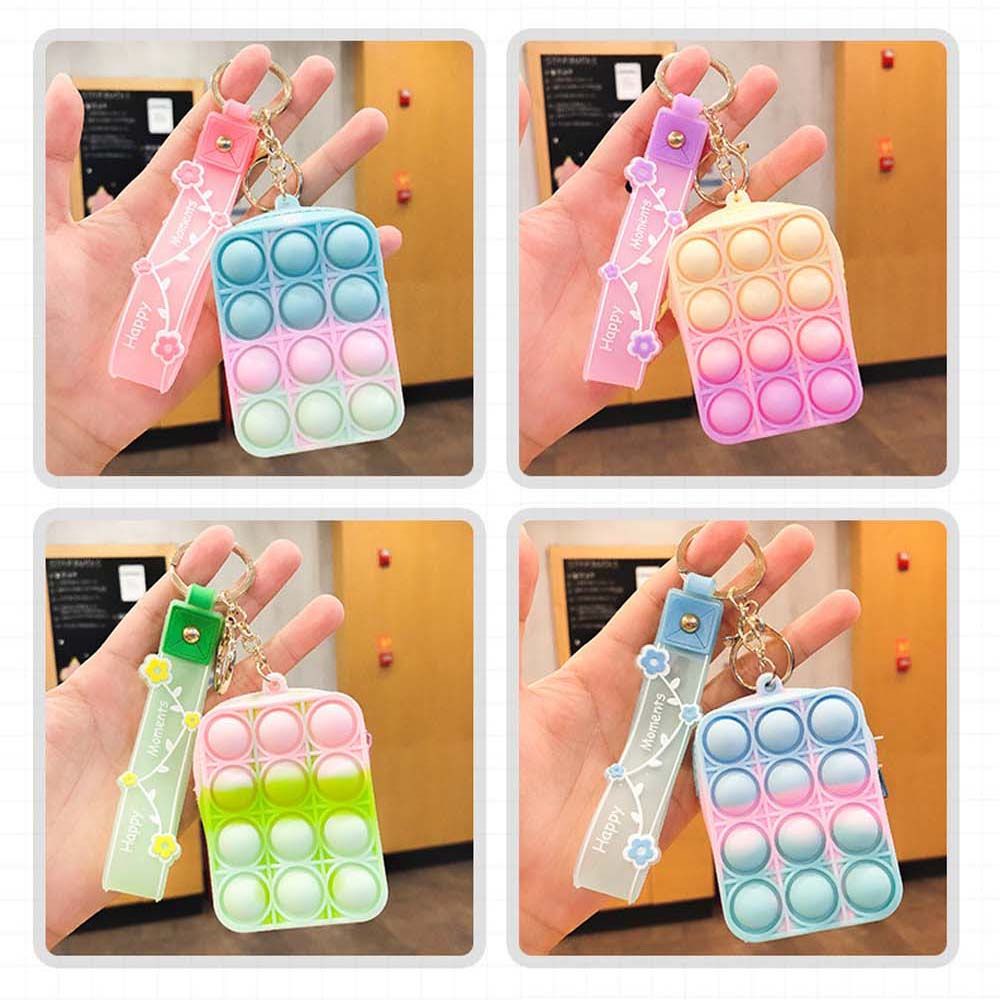 Ví Đựng Tiền Xu Mini Bằng Silicon Giảm Căng Thẳng Có Móc Khóa