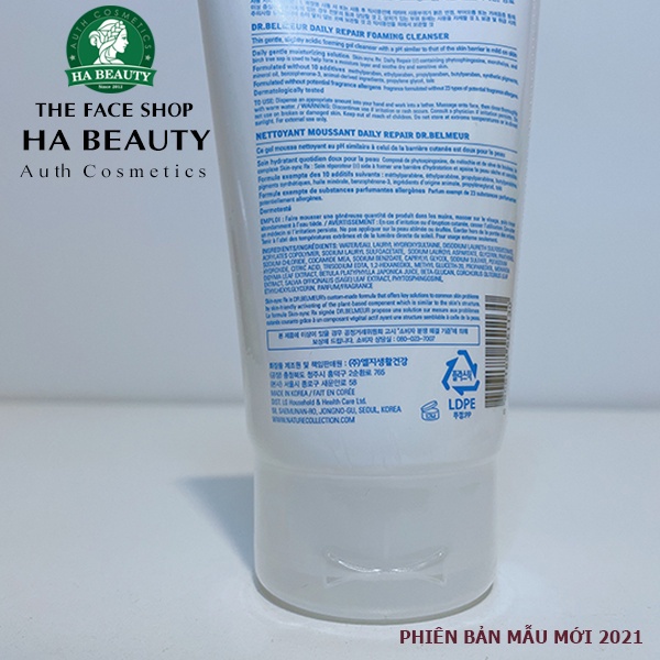 Sữa rửa mặt dịu nhẹ an toàn da nhạy cảm The Face Shop Dr Belmeur Daily Repair Foaming Cleanser 150ml  sạch sâu ngừa mụn