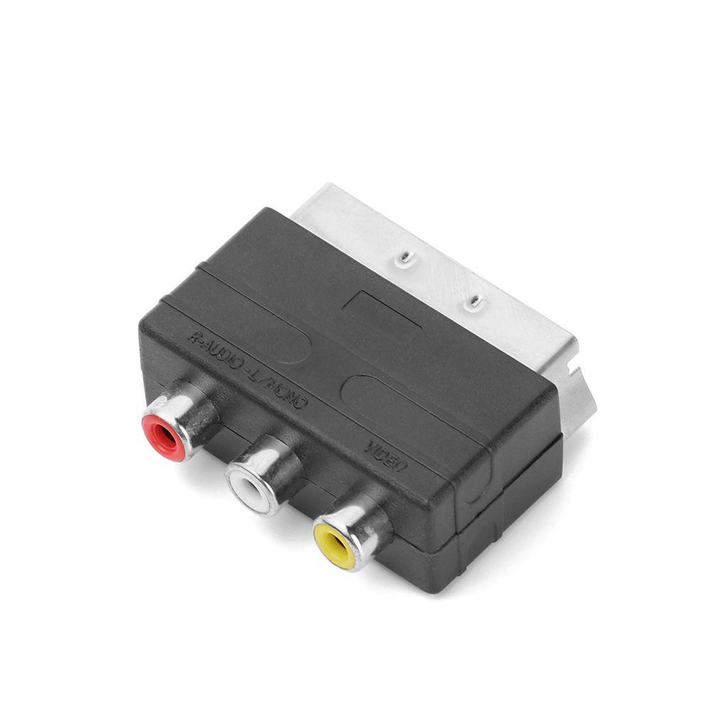 BTLIMER Đầu Kết Nối Chuyển Đổi Scart Male Sang 3RCA Female AV TV Phono Cho PS4 WII DVD VCR