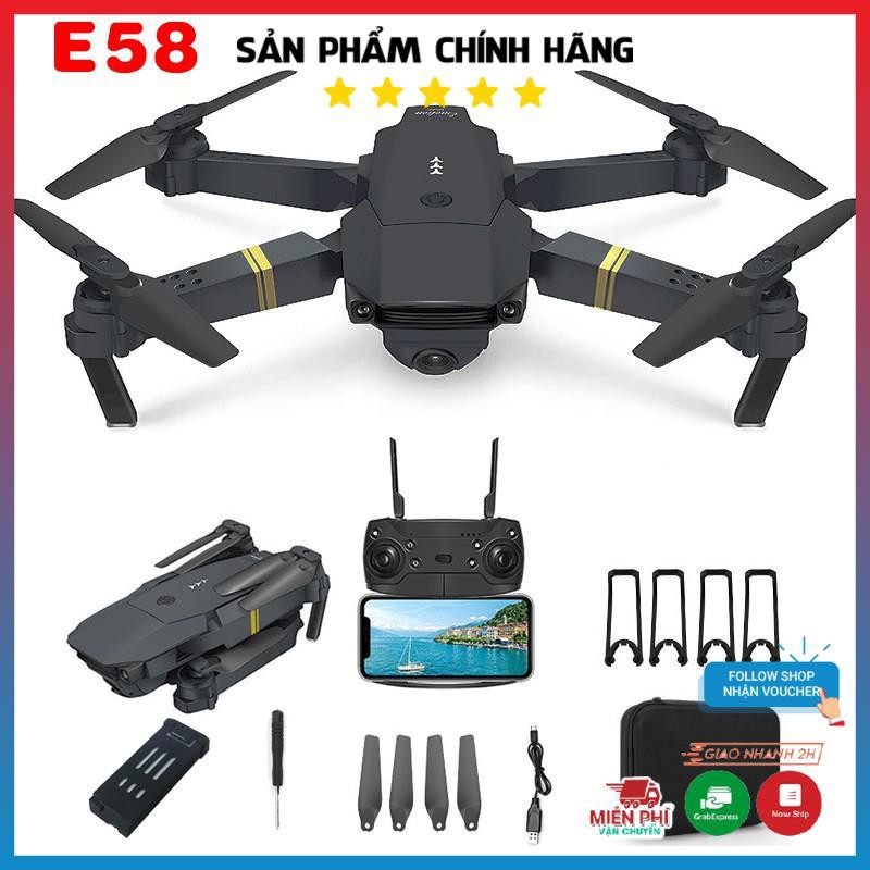 Flycam mini, Flycam giá rẻ E58 Quay Phim Chụp Ảnh 1080 Full HD, Chống Rung Quang Học, Kết Nối Wifi ,Tặng Balo chống Sốc